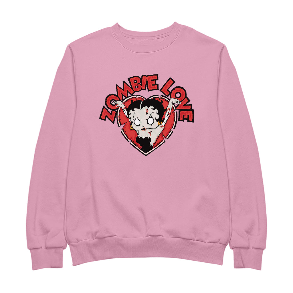 Betty Boop Halloween Heart Zombie Love Women's Sweatshirt-Betty Boop Shop