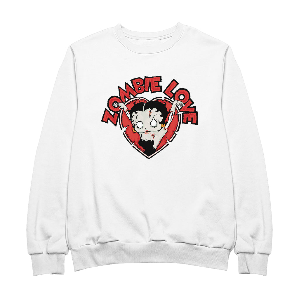 Betty Boop Halloween Heart Zombie Love Women's Sweatshirt-Betty Boop Shop