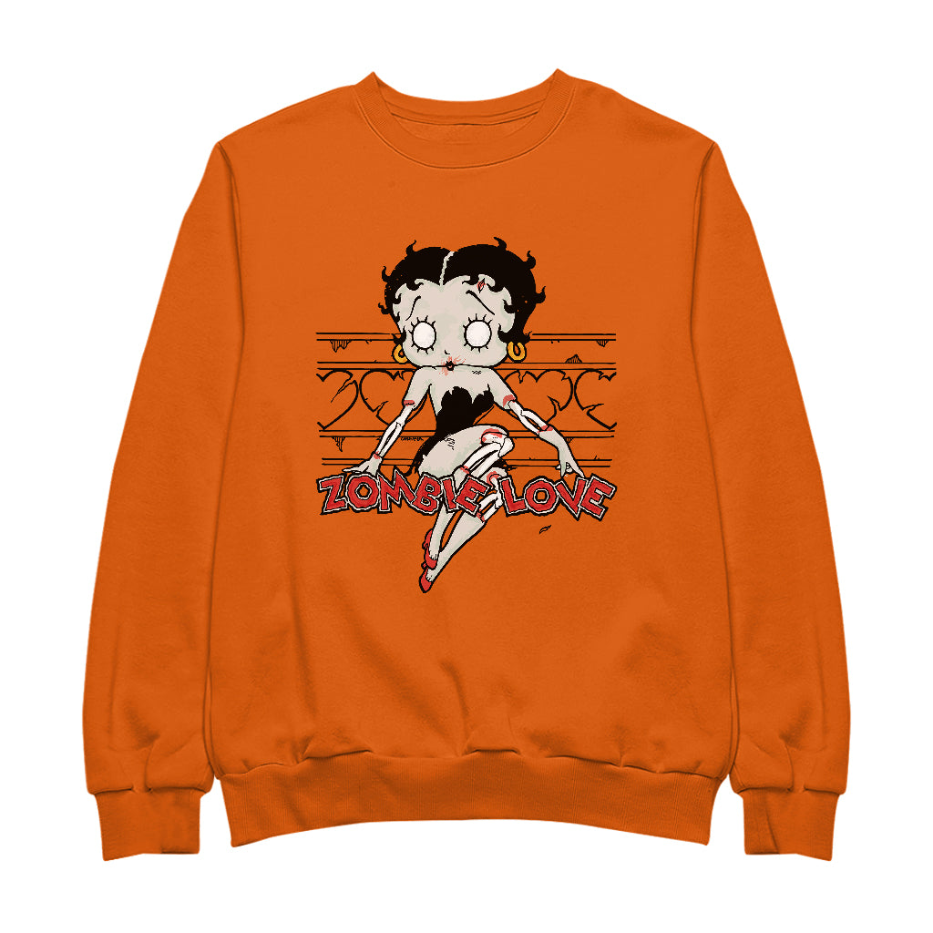 Betty Boop Halloween Scary Zombie Love Women's Sweatshirt-Betty Boop Shop