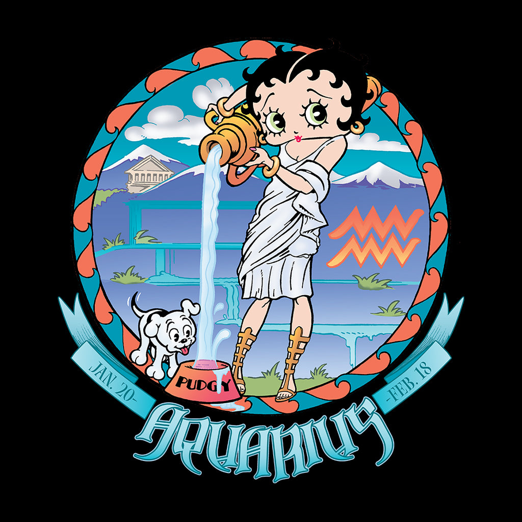 Betty Boop Aquarius Astrological Sign Women's Hooded Sweatshirt-Betty Boop Shop