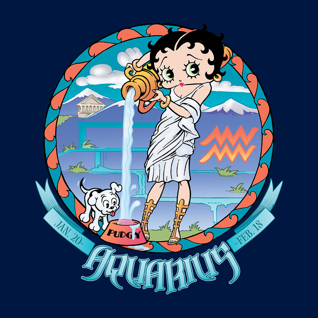 Betty Boop Aquarius Astrological Sign Women's Hooded Sweatshirt-Betty Boop Shop
