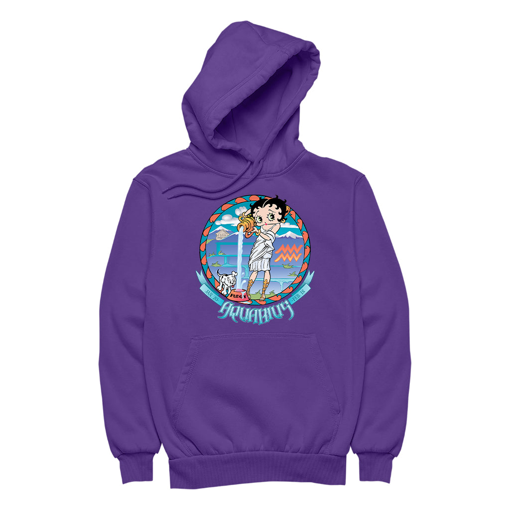 Betty Boop Aquarius Astrological Sign Women's Hooded Sweatshirt-Betty Boop Shop