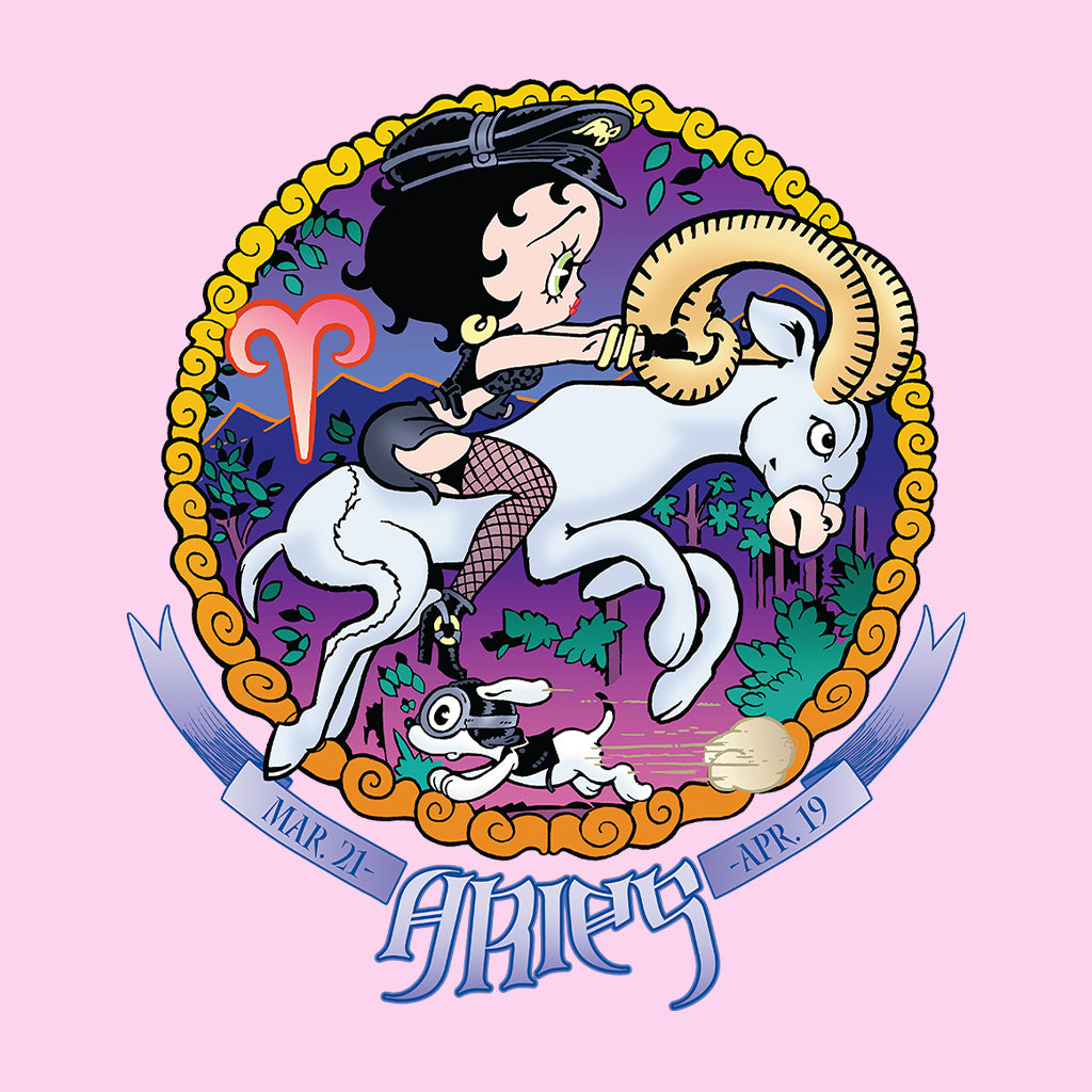 Betty Boop Aries Astrological Sign Men's T-Shirt-Betty Boop Shop