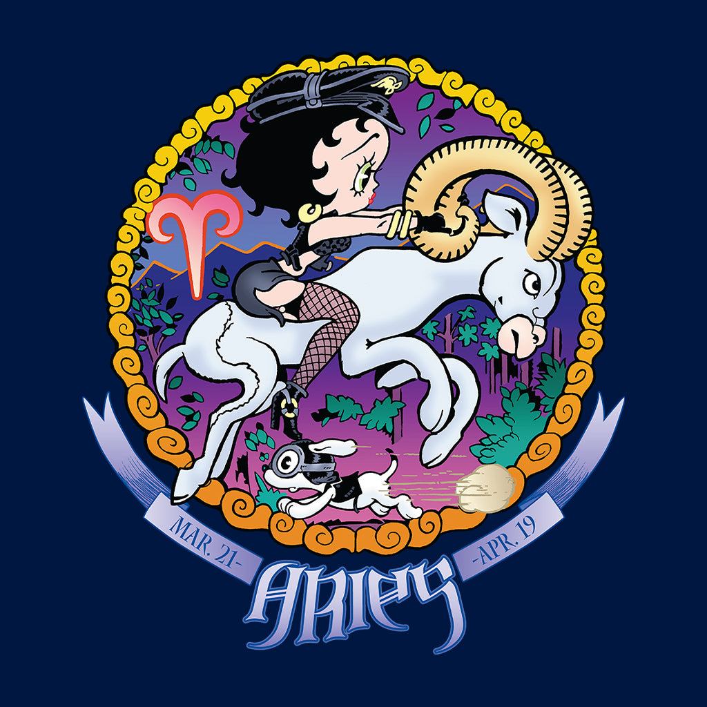 Betty Boop Aries Astrological Sign Kids Hooded Sweatshirt-Betty Boop Shop