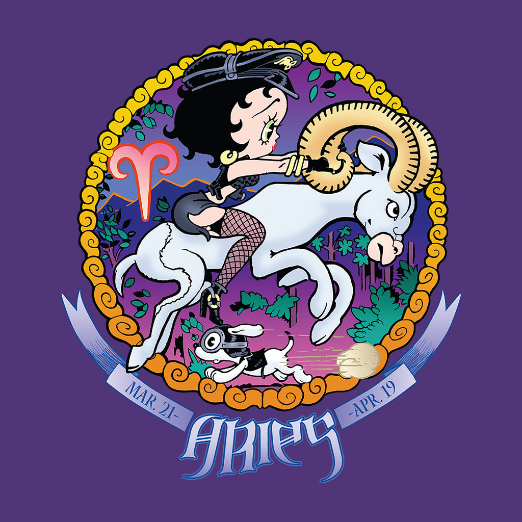 Betty Boop Aries Astrological Sign Kids Hooded Sweatshirt-Betty Boop Shop