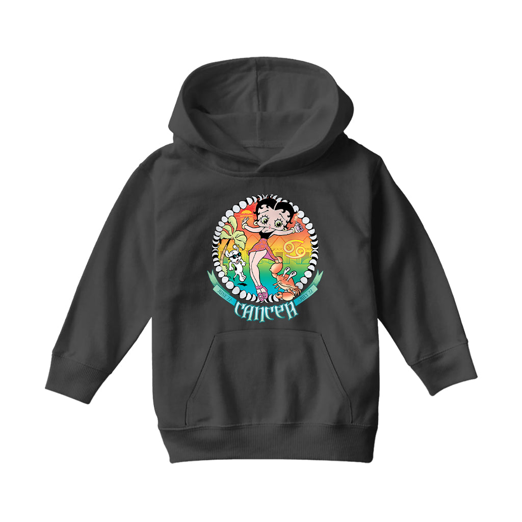Betty Boop Cancer Astrological Sign Kids Hooded Sweatshirt-Betty Boop Shop
