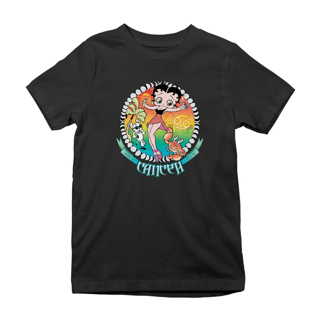 Betty Boop Cancer Astrological Sign Kids T-Shirt