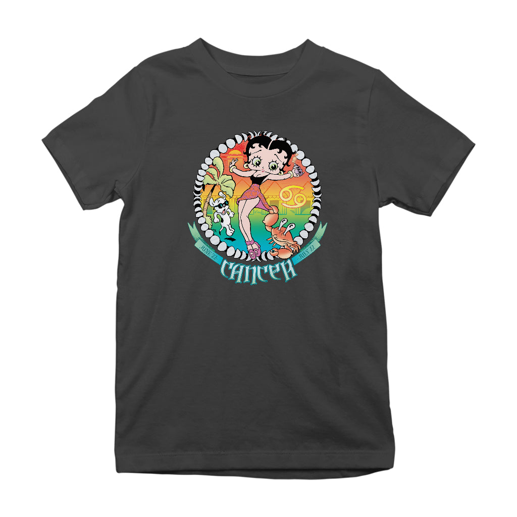 Betty Boop Cancer Astrological Sign Kids T-Shirt-Betty Boop Shop