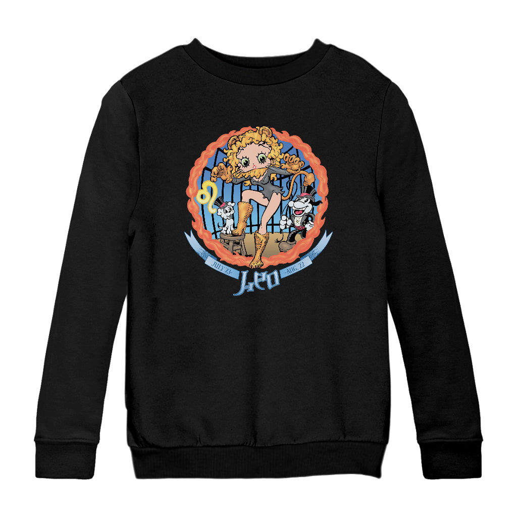 Betty Boop Leo Astrological Sign Kids Sweatshirt