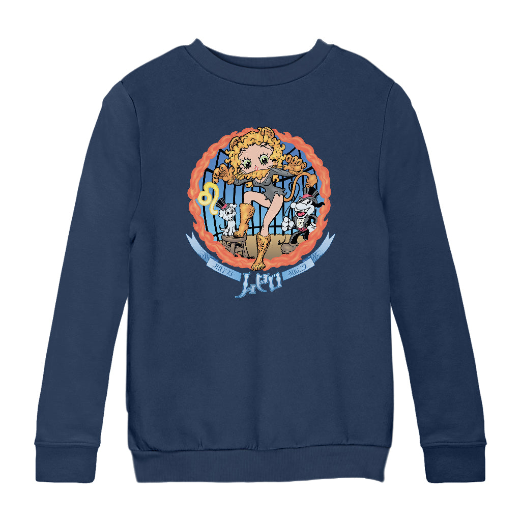 Betty Boop Leo Astrological Sign Kids Sweatshirt-Betty Boop Shop