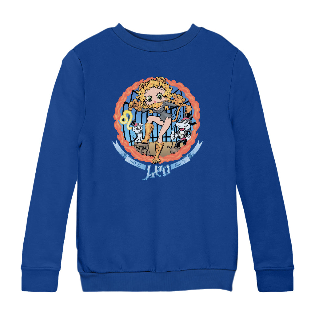 Betty Boop Leo Astrological Sign Kids Sweatshirt-Betty Boop Shop
