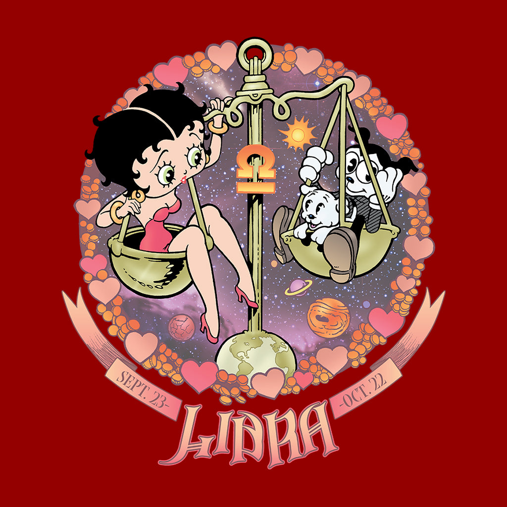 Betty Boop Libra Astrological Sign Kids Hooded Sweatshirt-Betty Boop Shop