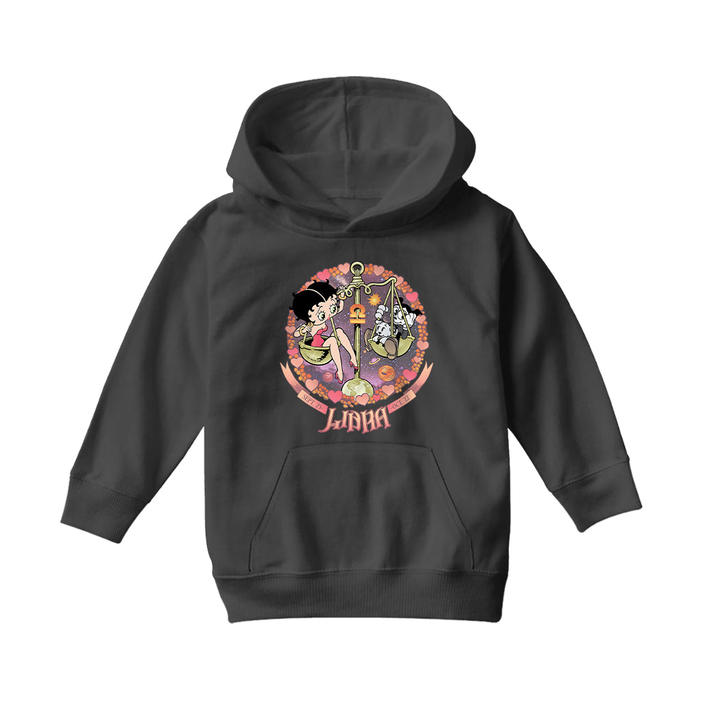 Betty Boop Libra Astrological Sign Kids Hooded Sweatshirt