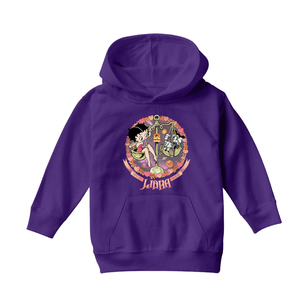 Betty Boop Libra Astrological Sign Kids Hooded Sweatshirt-Betty Boop Shop