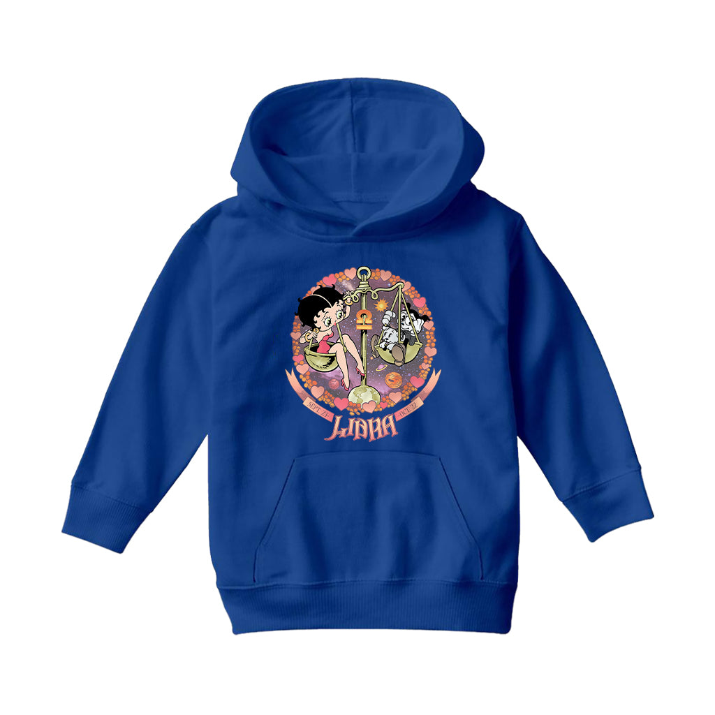 Betty Boop Libra Astrological Sign Kids Hooded Sweatshirt-Betty Boop Shop