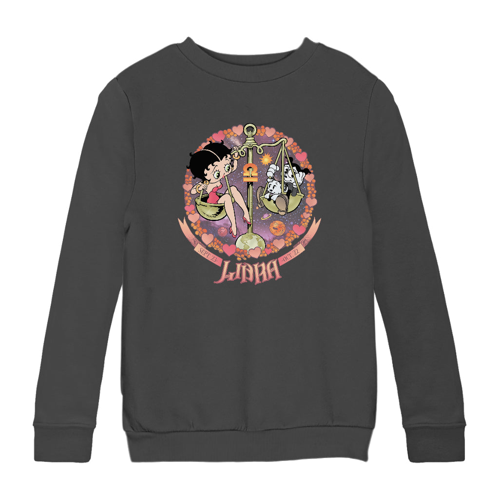 Betty Boop Libra Astrological Sign Kids Sweatshirt