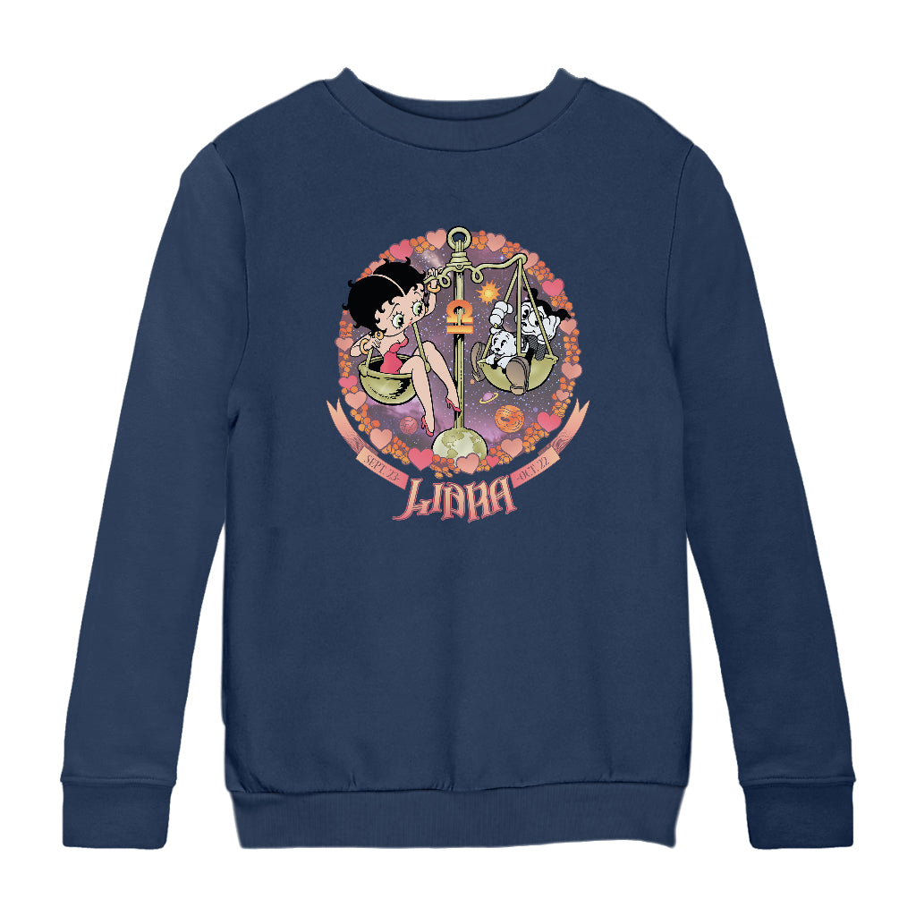 Betty Boop Libra Astrological Sign Kids Sweatshirt-Betty Boop Shop