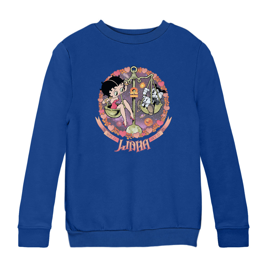 Betty Boop Libra Astrological Sign Kids Sweatshirt-Betty Boop Shop