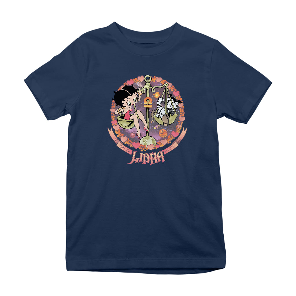 Betty Boop Libra Astrological Sign Kids T-Shirt-Betty Boop Shop