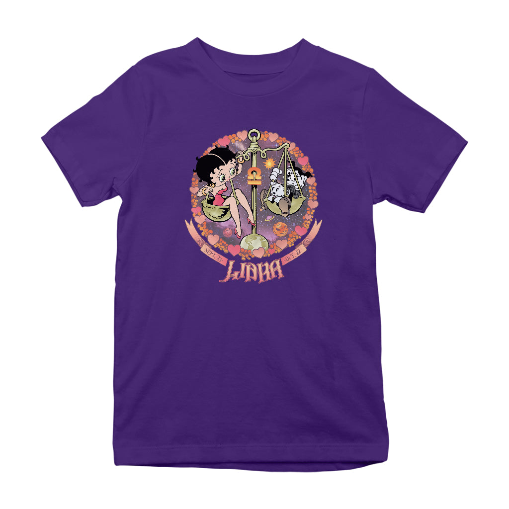 Betty Boop Libra Astrological Sign Kids T-Shirt-Betty Boop Shop