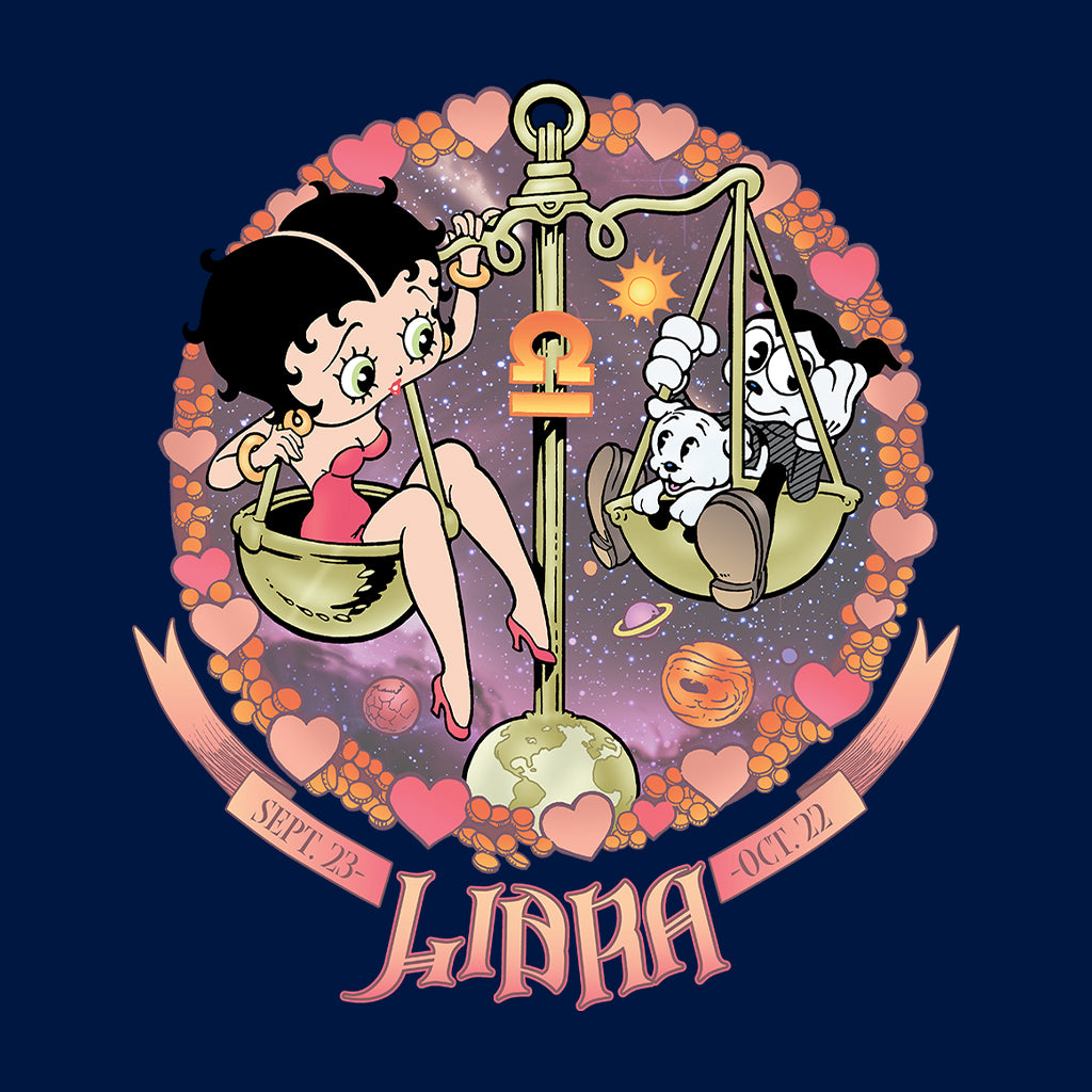 Betty Boop Libra Astrological Sign Kids Hooded Sweatshirt-Betty Boop Shop