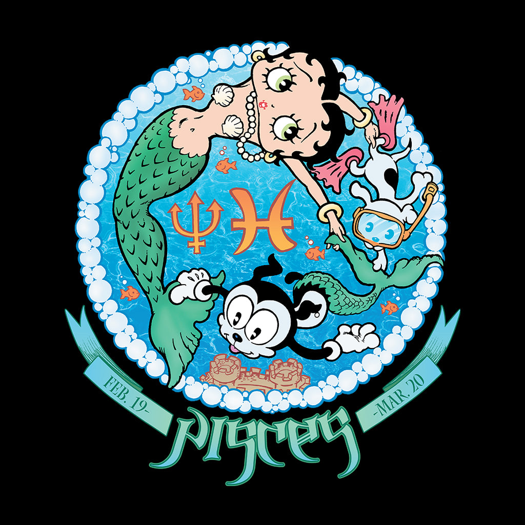 Betty Boop Pisces Astrological Sign Kids Sweatshirt-Betty Boop Shop