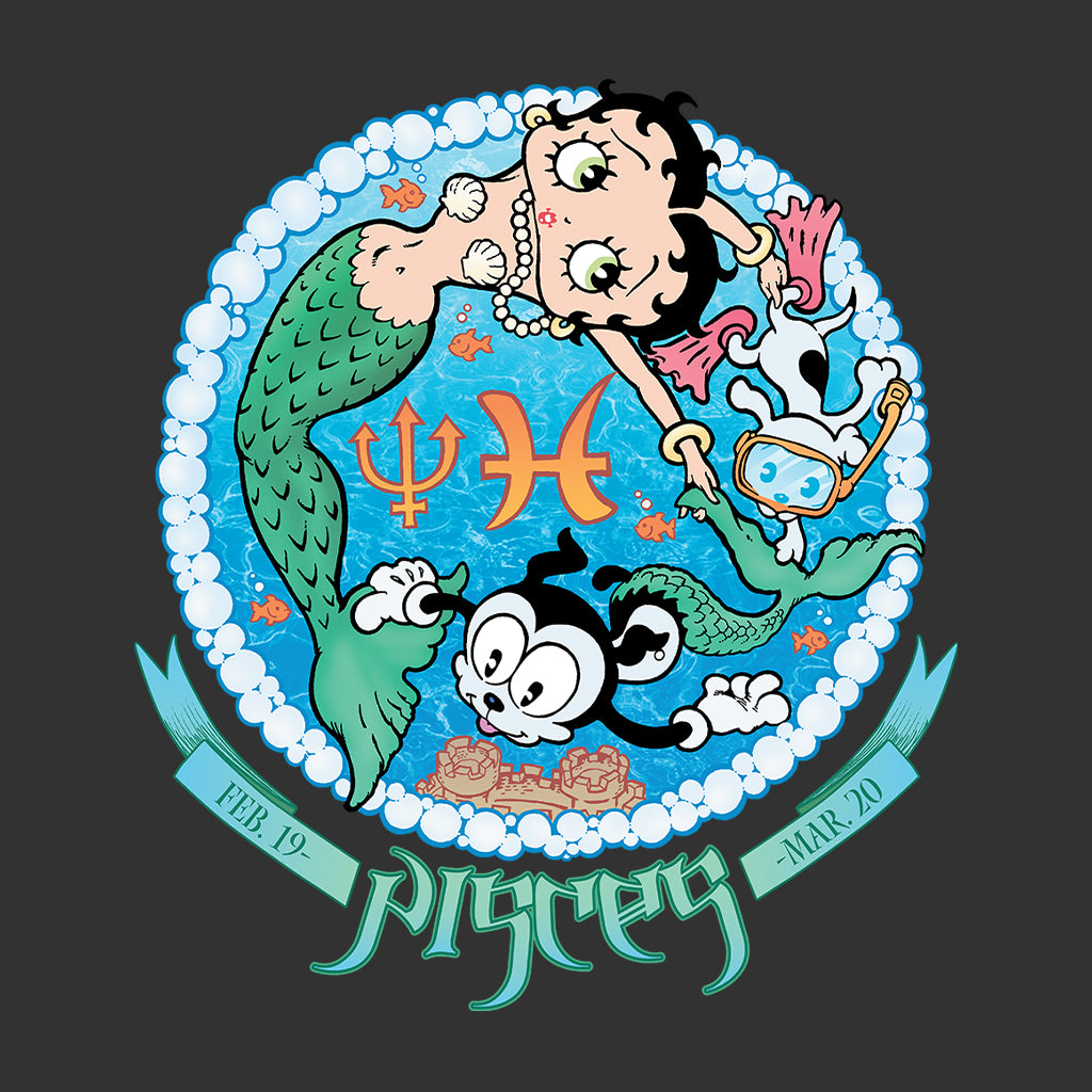 Betty Boop Pisces Astrological Sign Kids Sweatshirt-Betty Boop Shop
