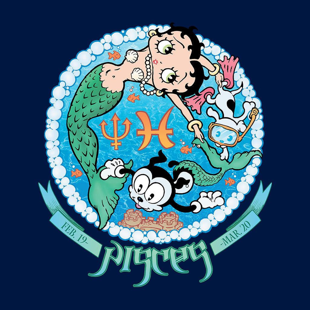 Betty Boop Pisces Astrological Sign Kids Sweatshirt-Betty Boop Shop