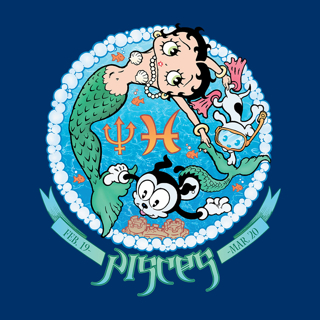 Betty Boop Pisces Astrological Sign Women's Hooded Sweatshirt-Betty Boop Shop