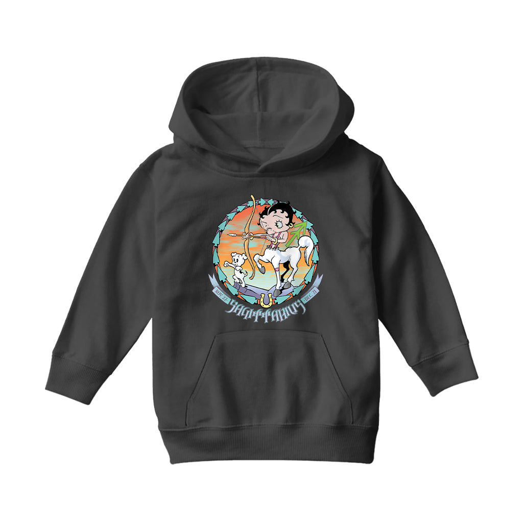 Horoscope Sagittarius Zodiac Kids Hooded Sweatshirt-Betty Boop Shop