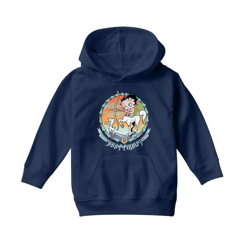 Horoscope Sagittarius Zodiac Kids Hooded Sweatshirt-Betty Boop Shop