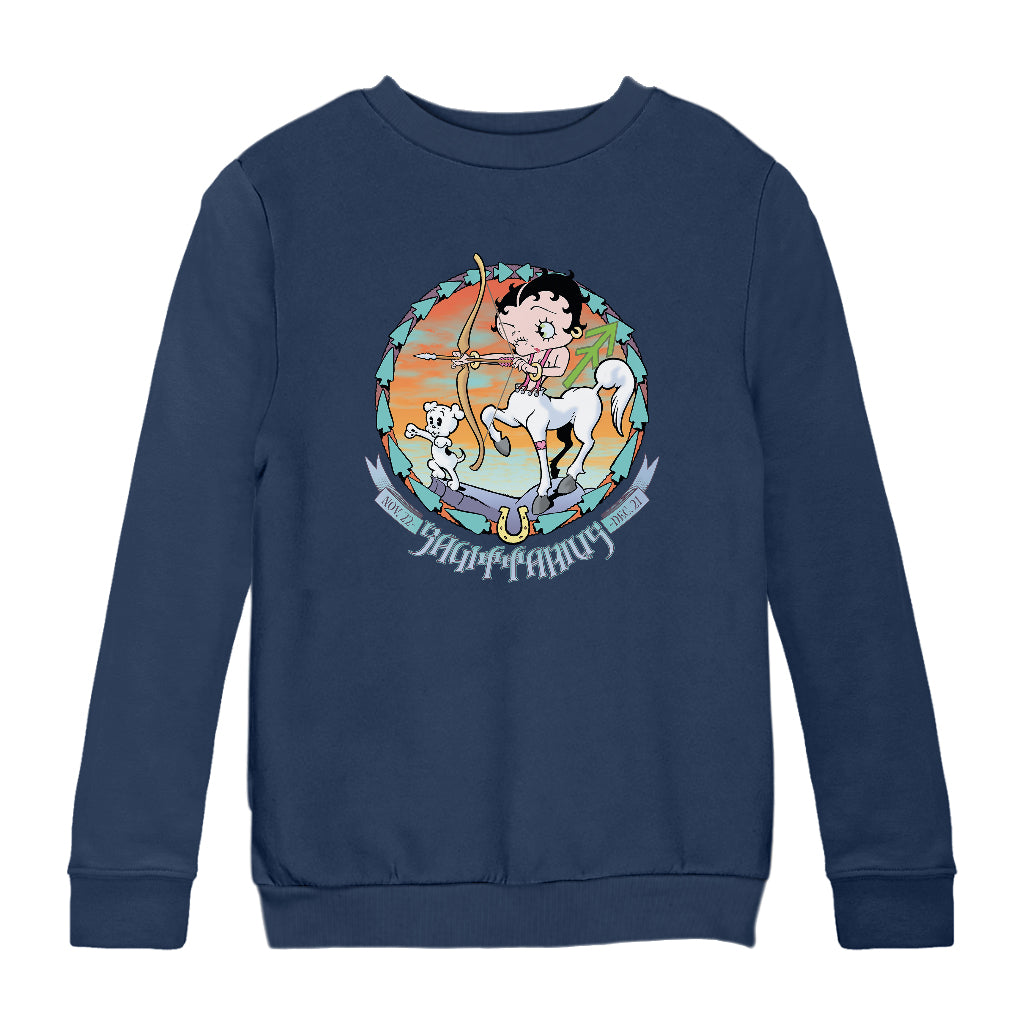 Horoscope Sagittarius Zodiac Kids Sweatshirt-Betty Boop Shop