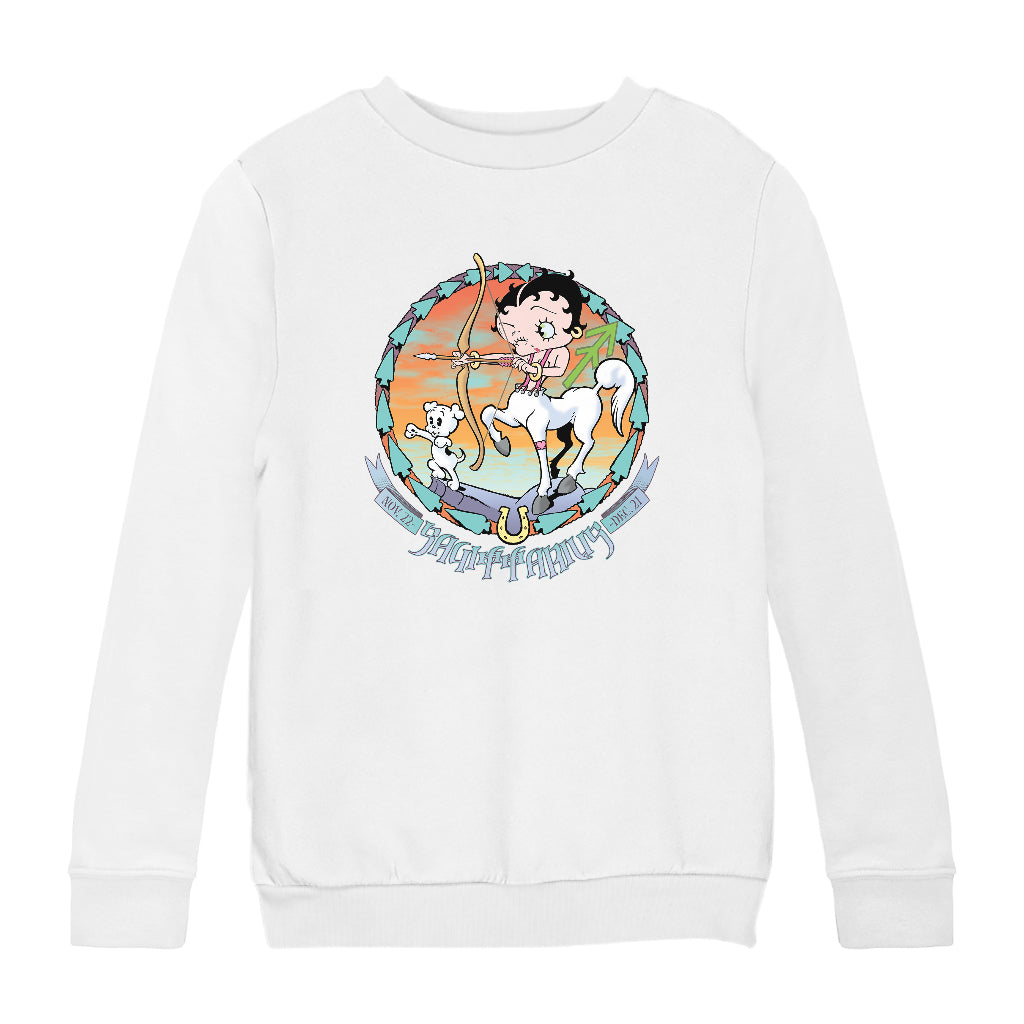 Horoscope Sagittarius Zodiac Kids Sweatshirt-Betty Boop Shop
