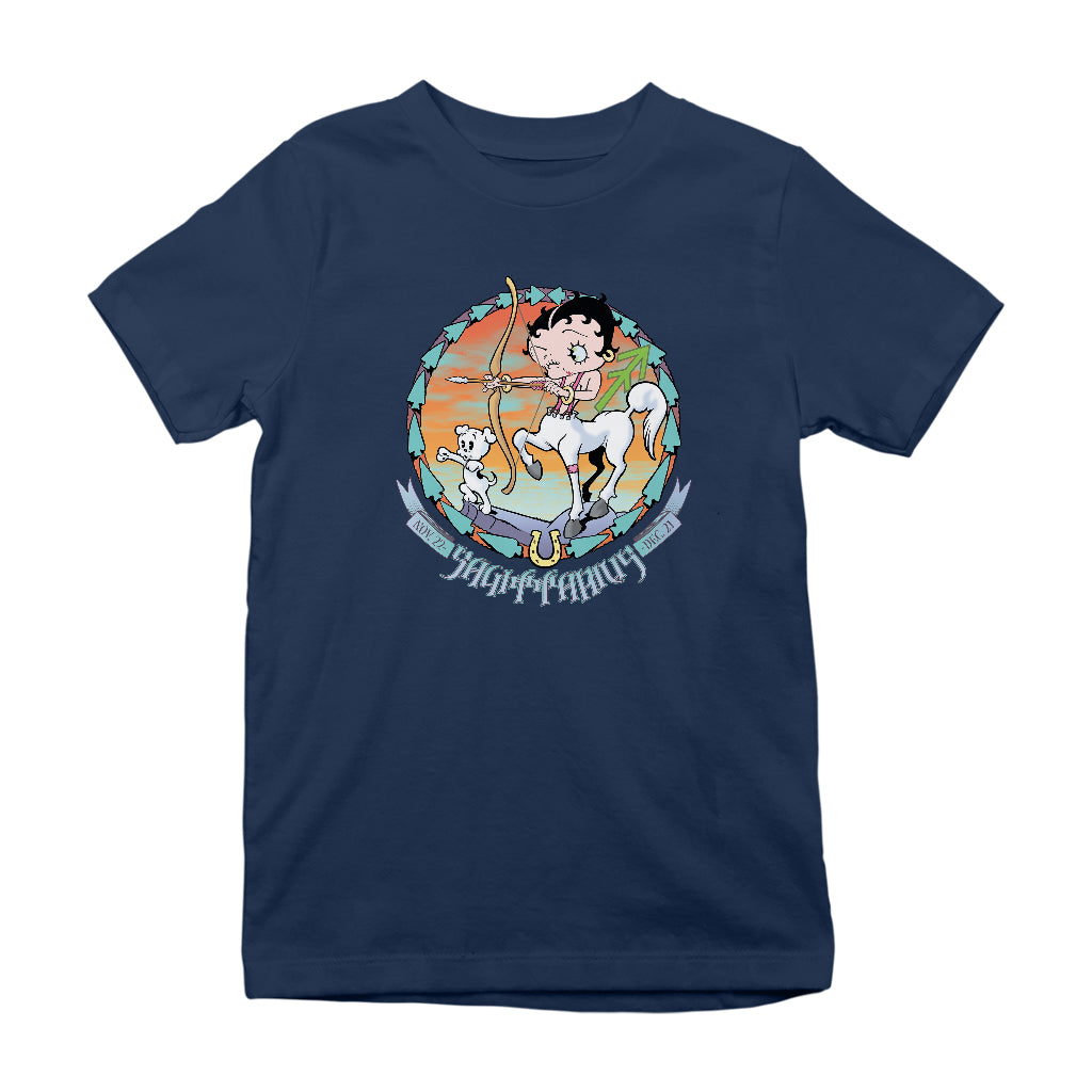 Horoscope Sagittarius Zodiac Kids T-Shirt-Betty Boop Shop