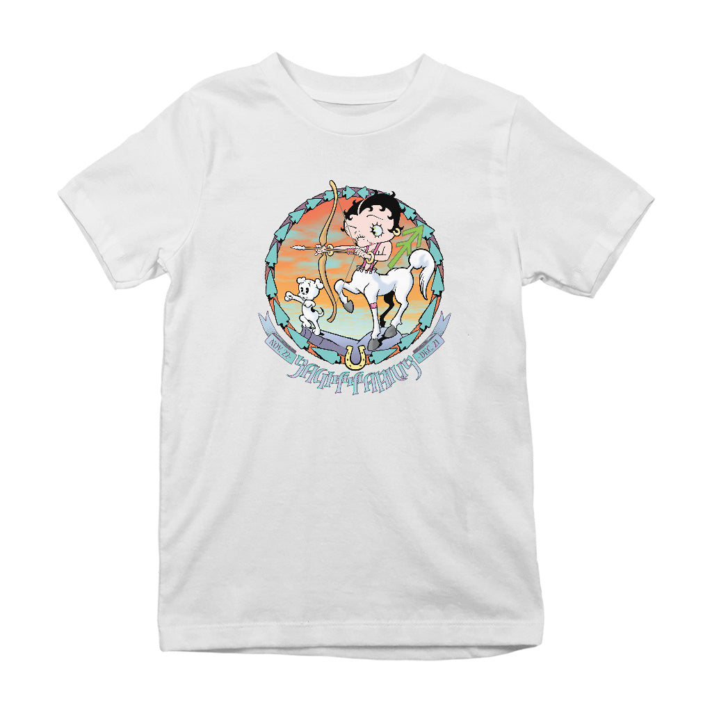 Horoscope Sagittarius Zodiac Kids T-Shirt-Betty Boop Shop