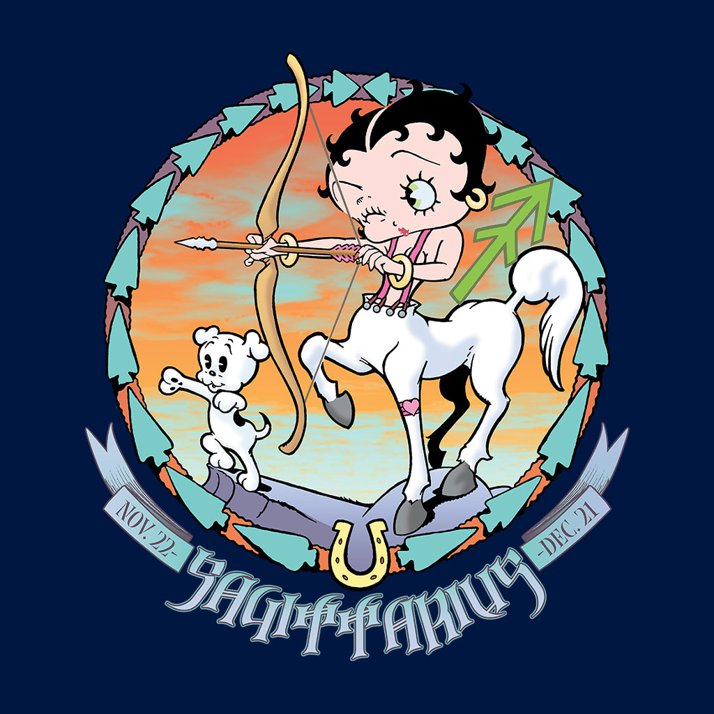 Horoscope Sagittarius Zodiac Women's Hooded Sweatshirt-Betty Boop Shop