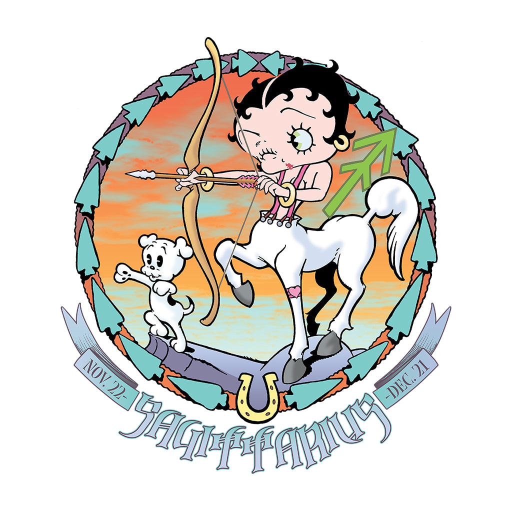 Horoscope Sagittarius Zodiac Kids Hooded Sweatshirt-Betty Boop Shop