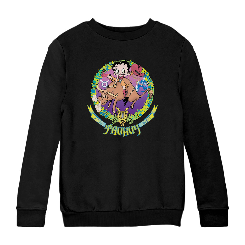 Betty Boop Taurus Astrological Sign Kids Sweatshirt