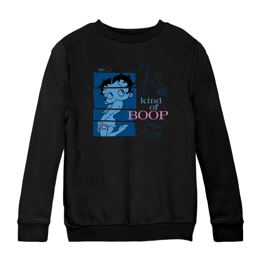 Betty Boop Jazz Album Parody Kids Sweatshirt-Betty Boop Shop