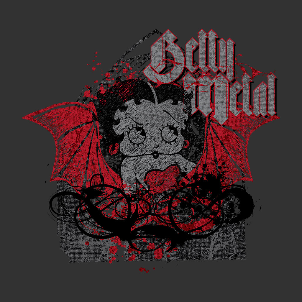 Metal Betty Red Wings Kids Sweatshirt-Betty Boop Shop