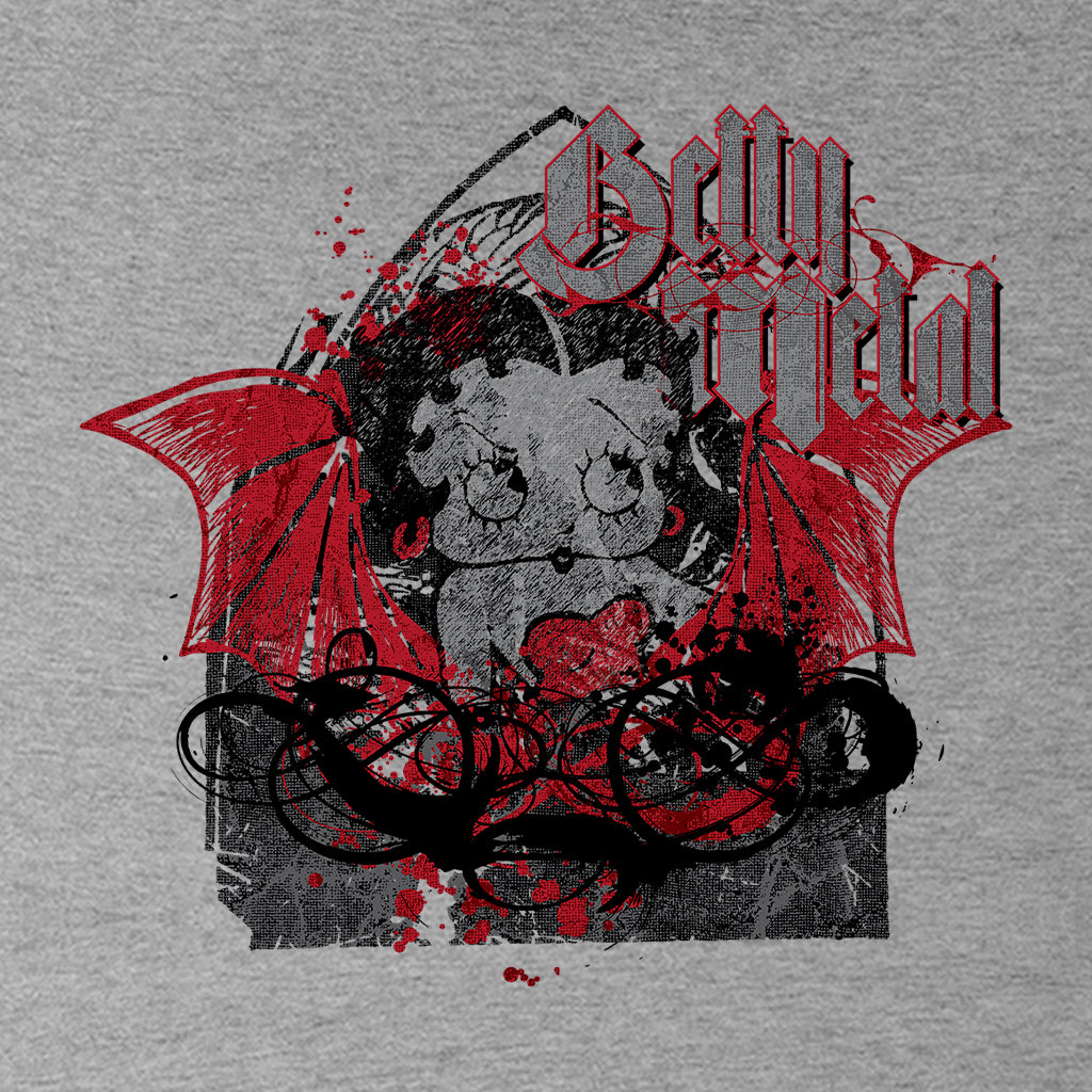 Metal Betty Red Wings Kids Sweatshirt-Betty Boop Shop