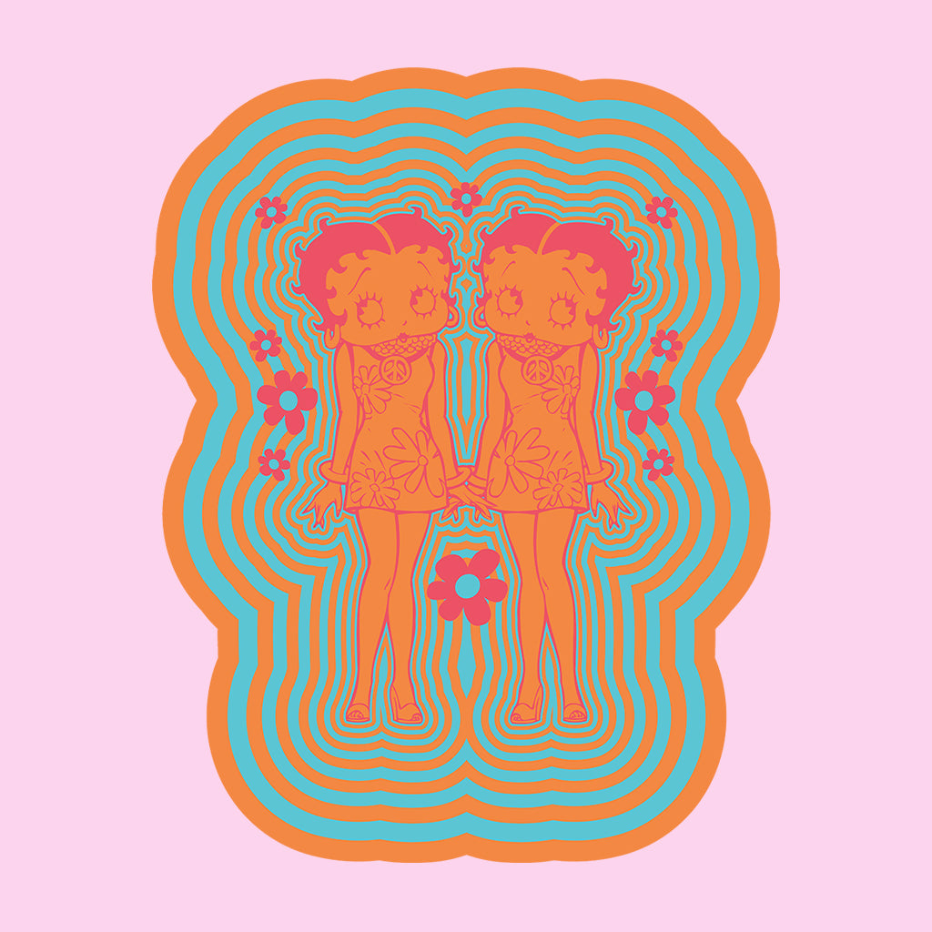 Betty Playlist Psychedelic 60s Men's Hooded Sweatshirt-Betty Boop Shop