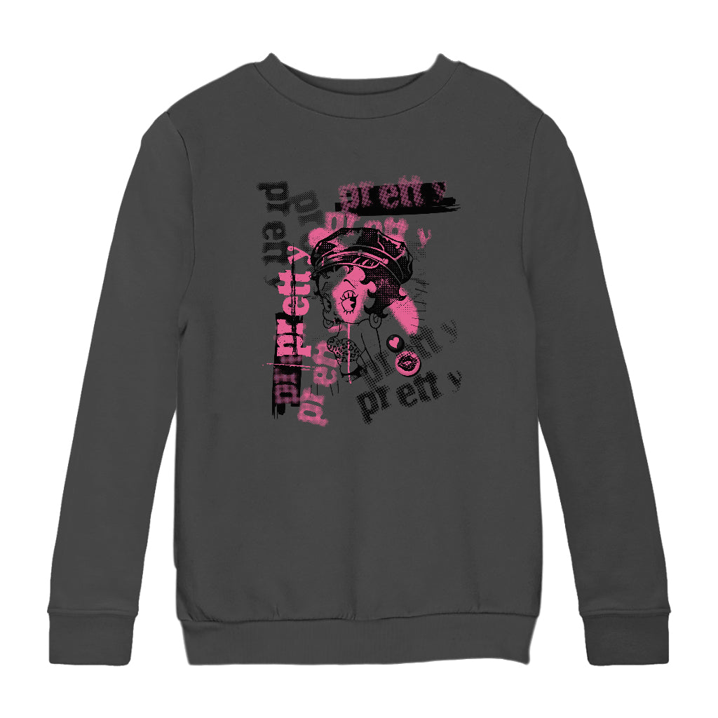 Betty Playlist 70s Punk Kids Sweatshirt-Betty Boop Shop