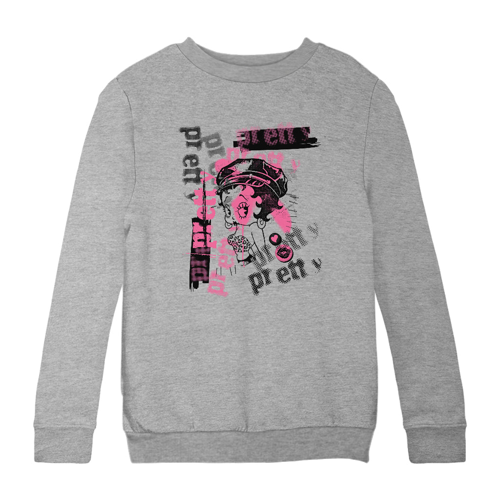 Betty Playlist 70s Punk Kids Sweatshirt-Betty Boop Shop