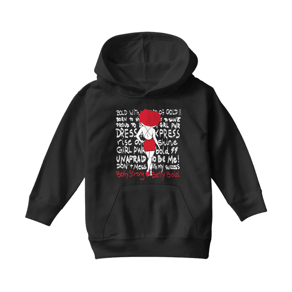 Betty Boop Strong Betty Bold Kids Hooded Sweatshirt