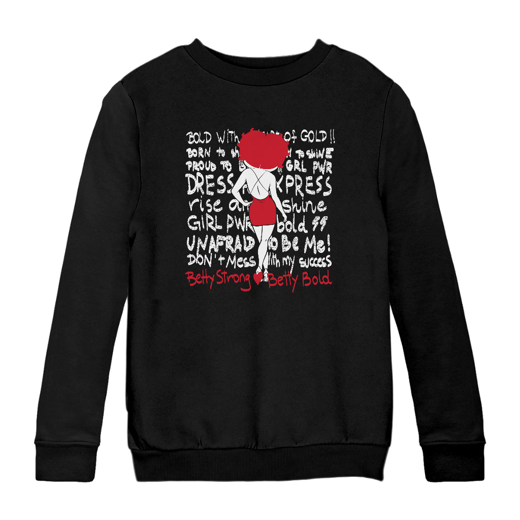 Betty Boop Strong Betty Bold Kids Sweatshirt