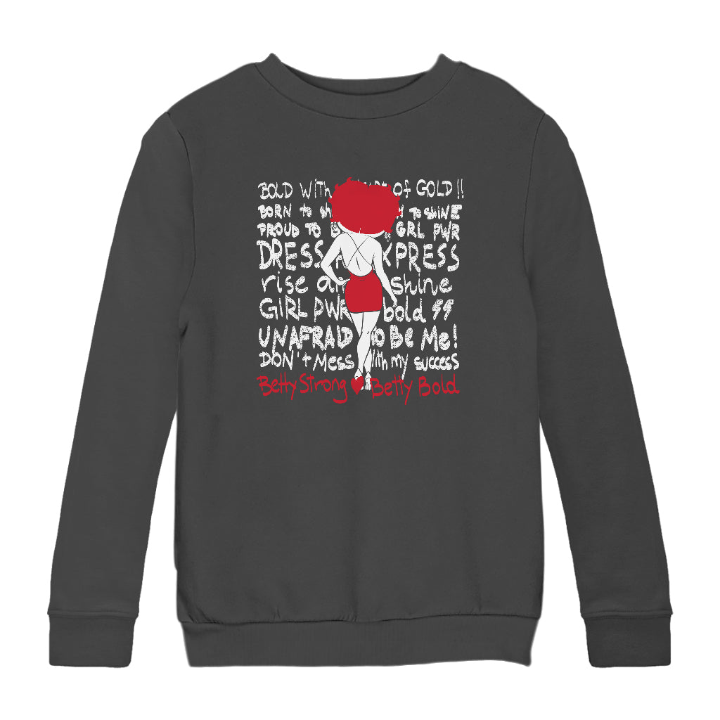 Betty Boop Strong Betty Bold Kids Sweatshirt-Betty Boop Shop