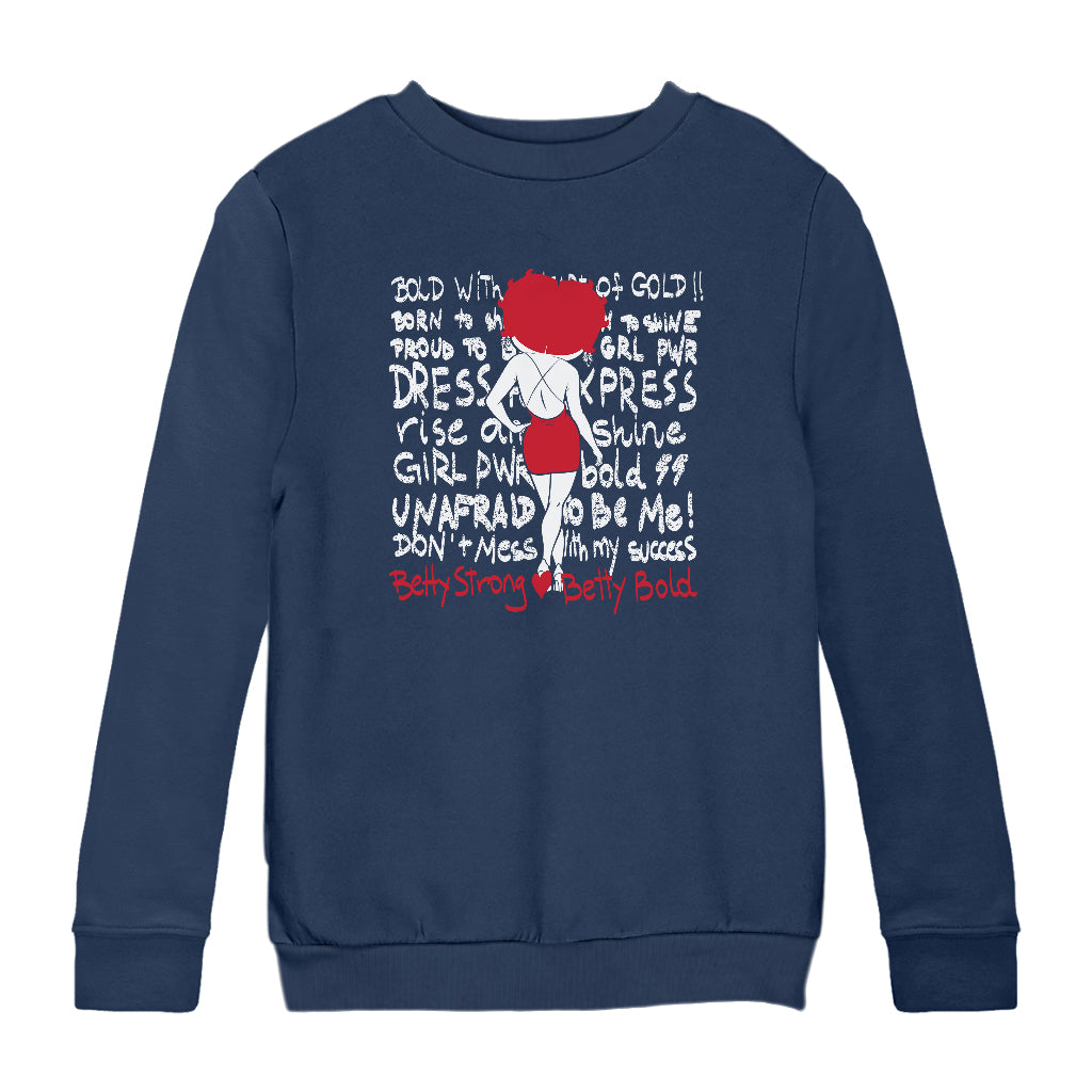 Betty Boop Strong Betty Bold Kids Sweatshirt-Betty Boop Shop