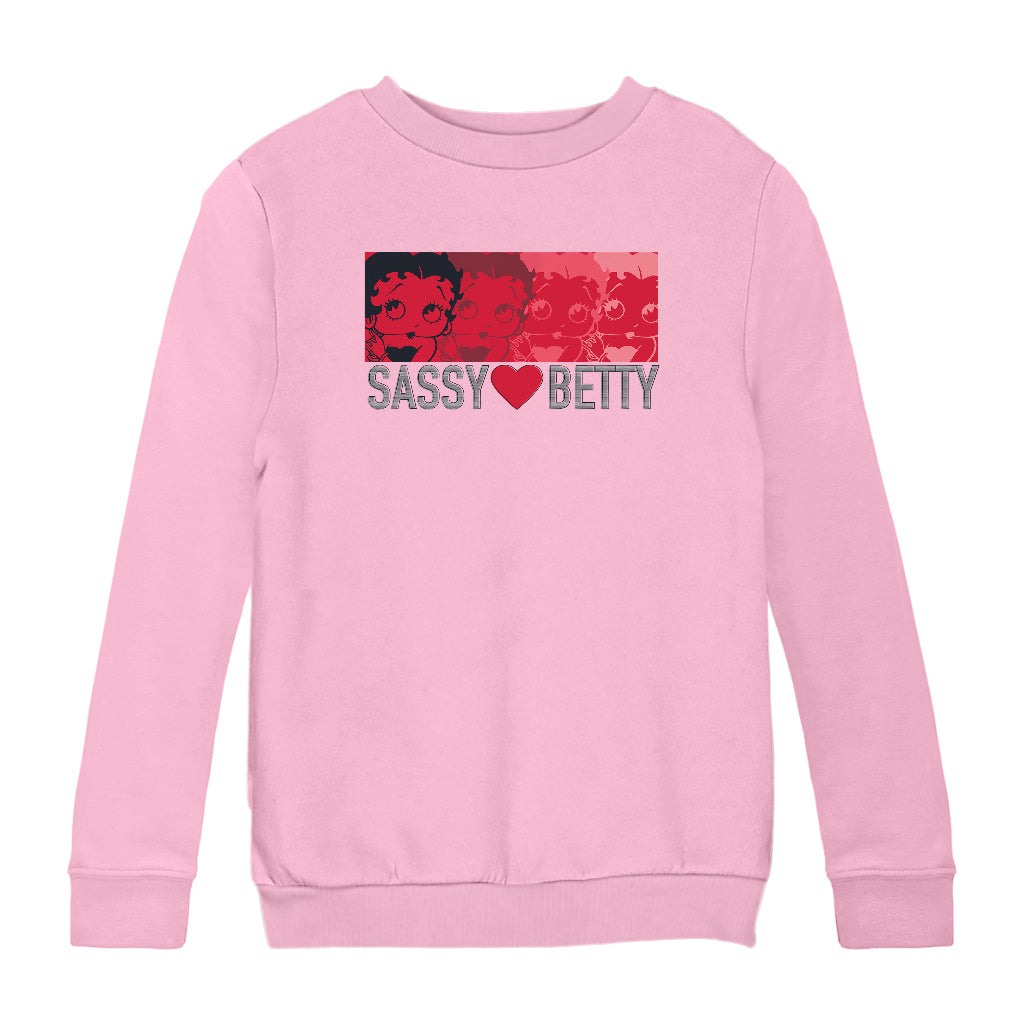 Betty Boop Sassy Heart Betty Kids Sweatshirt