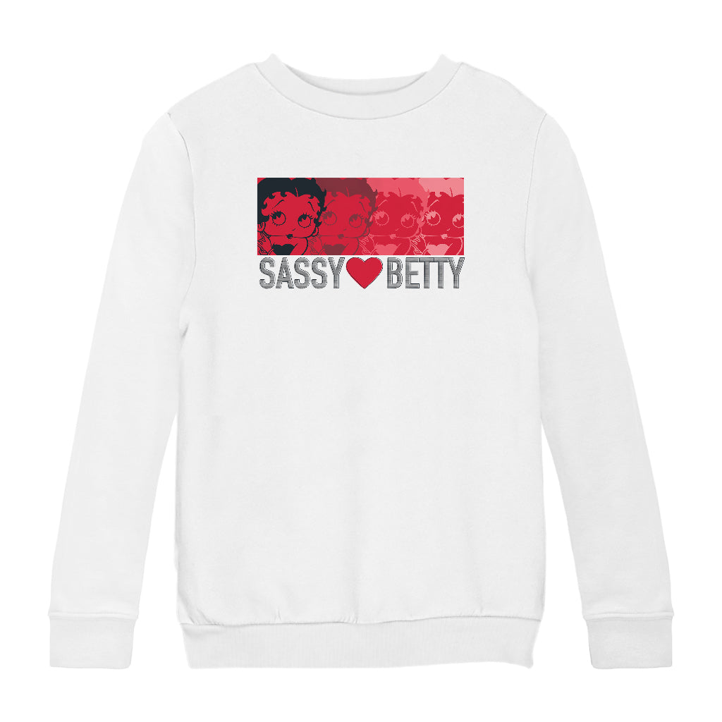 Betty Boop Sassy Heart Betty Kids Sweatshirt-Betty Boop Shop